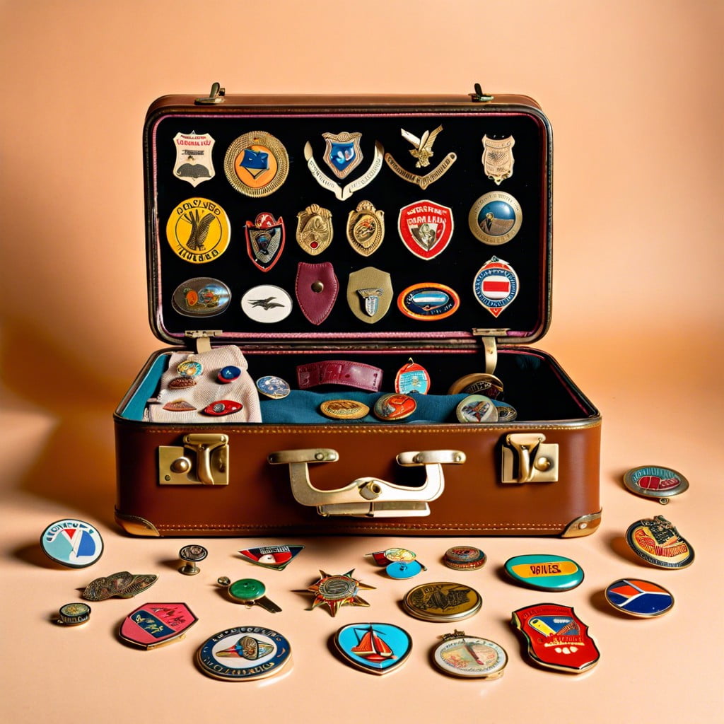 pin display on suitcase covers