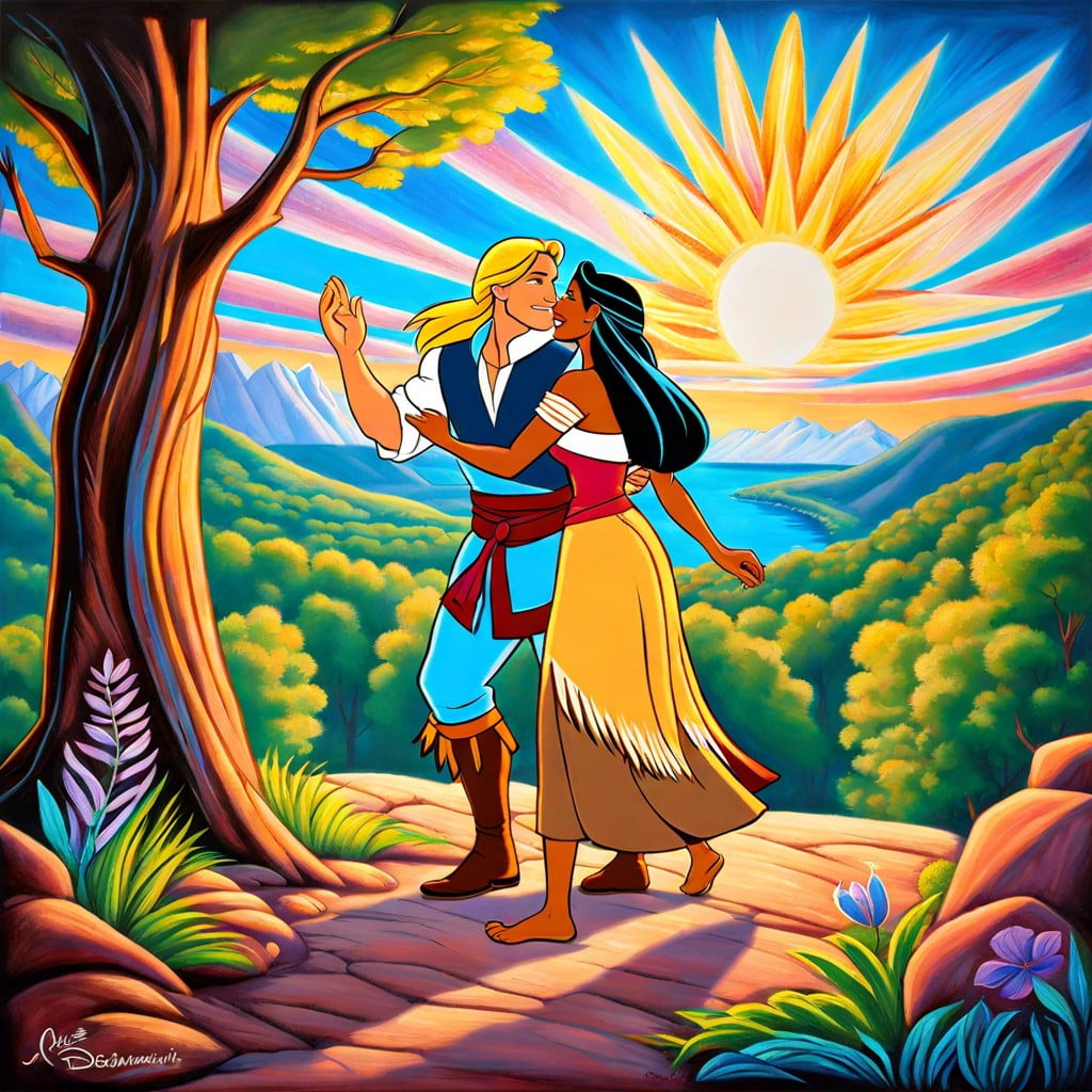pocahontas and john smith – colors of the wind scene
