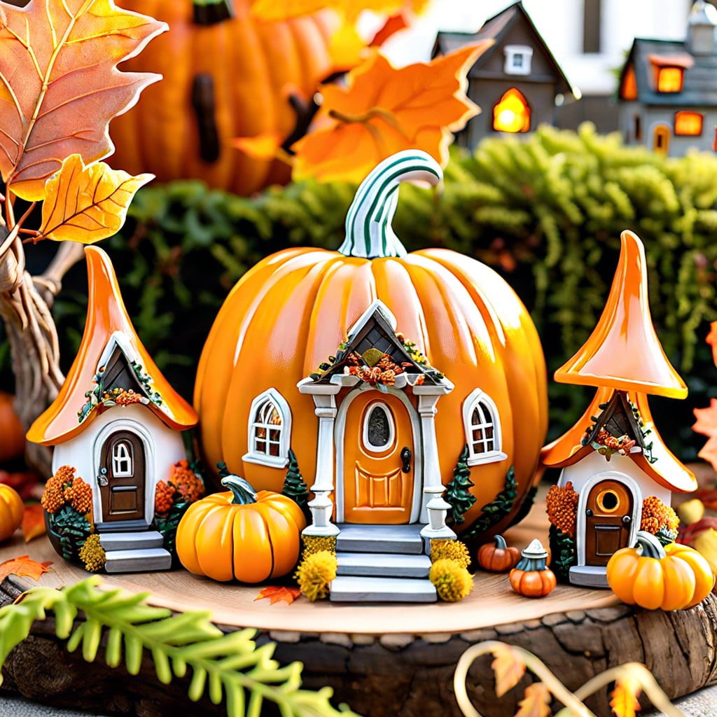 pumpkin fairy garden display