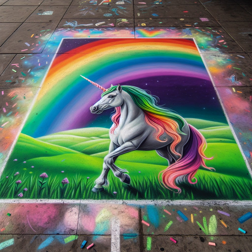 rainbow and unicorn scene