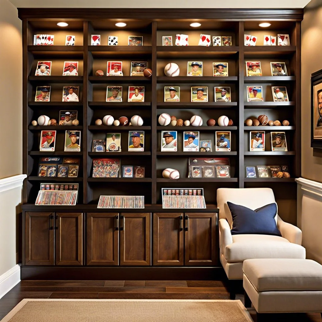 recessed wall shelves for card collection