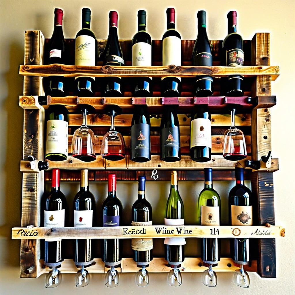 recycled pallet wine rack display