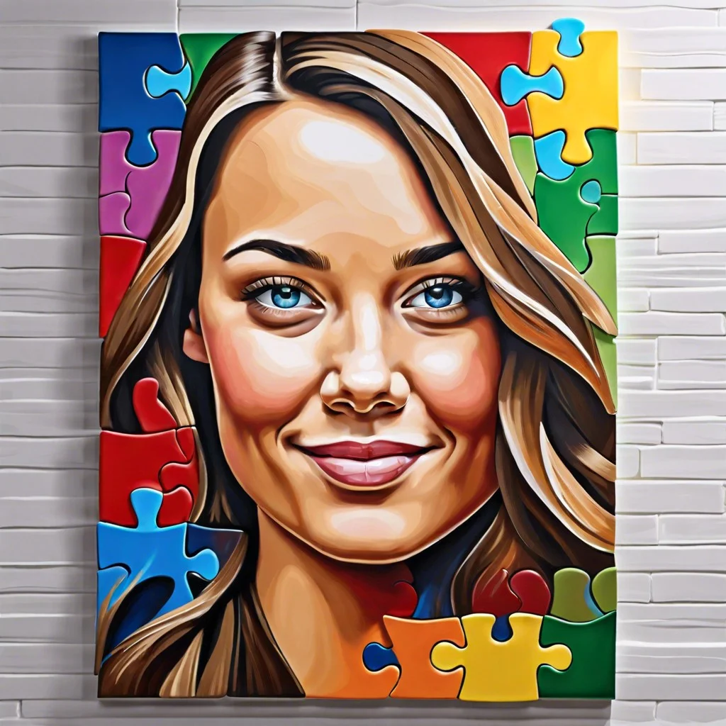 rendering portraits with puzzle pieces