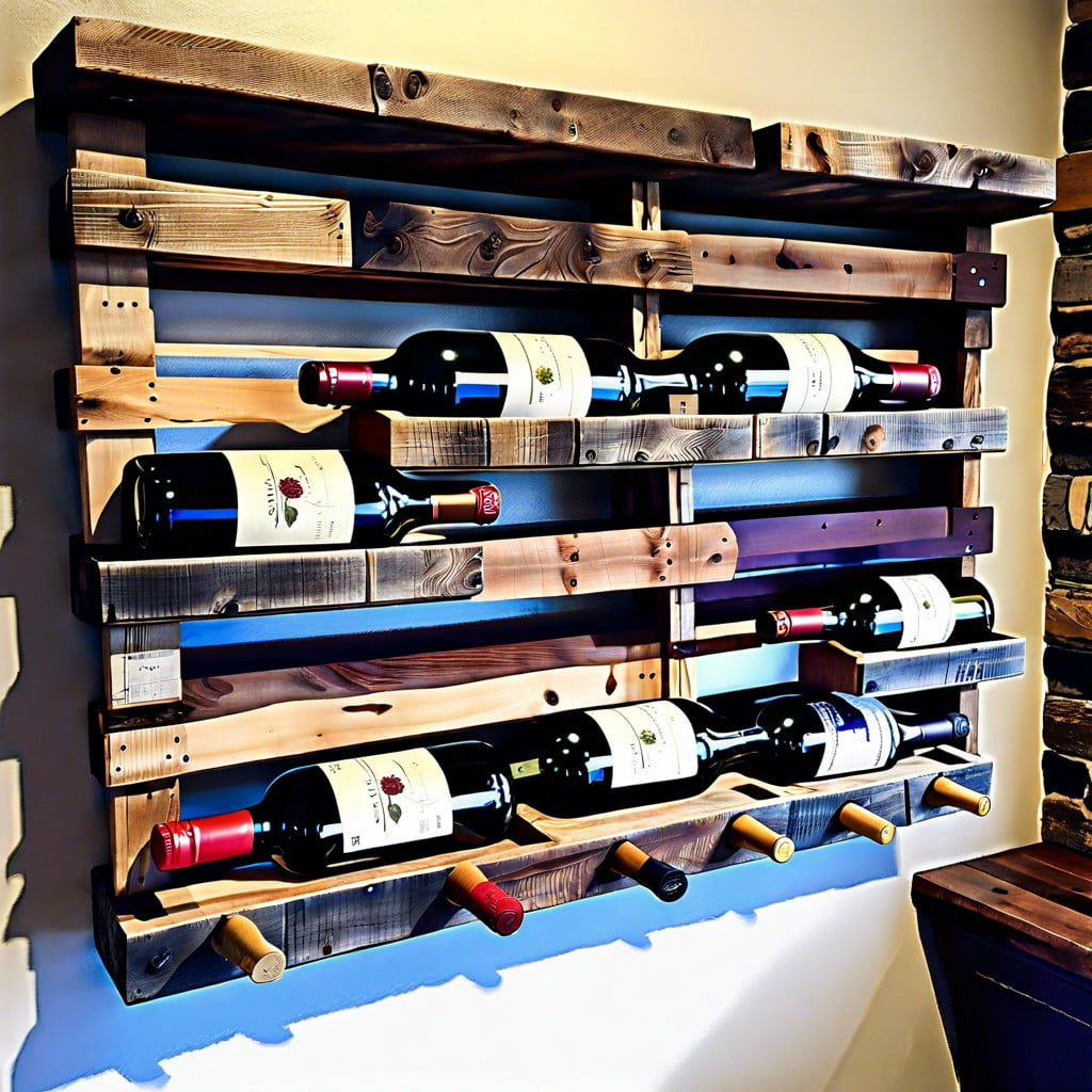 repurposed pallet wood wine racks
