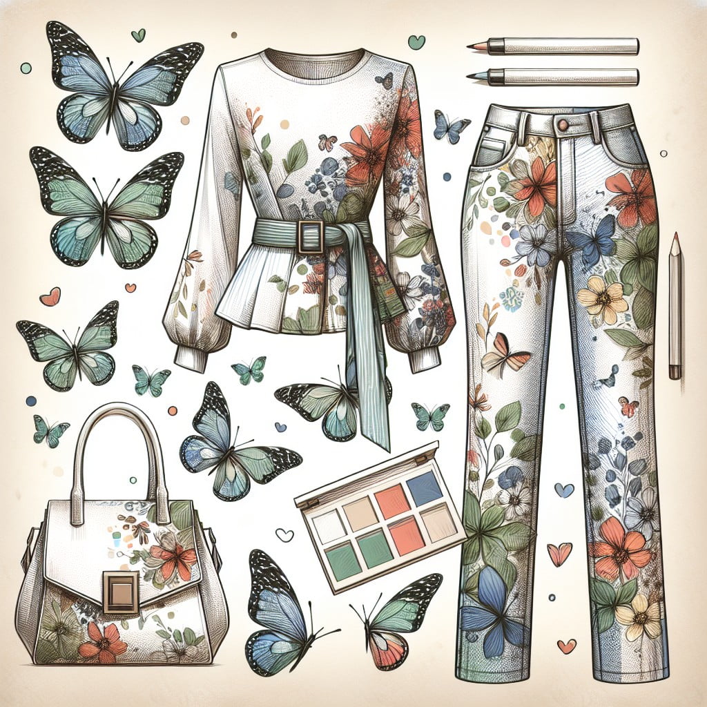 revamping fashion creating chalk butterfly prints on clothes