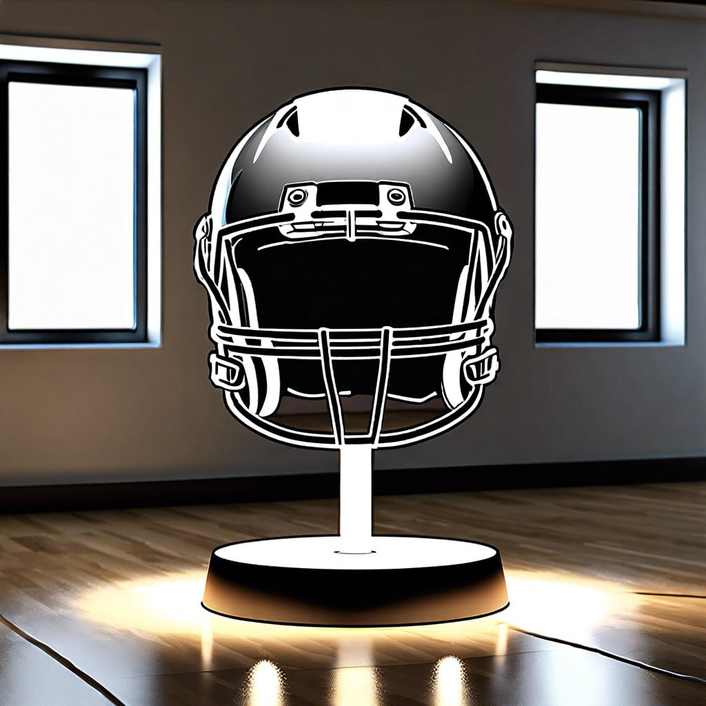 rotating football helmet display pedestal