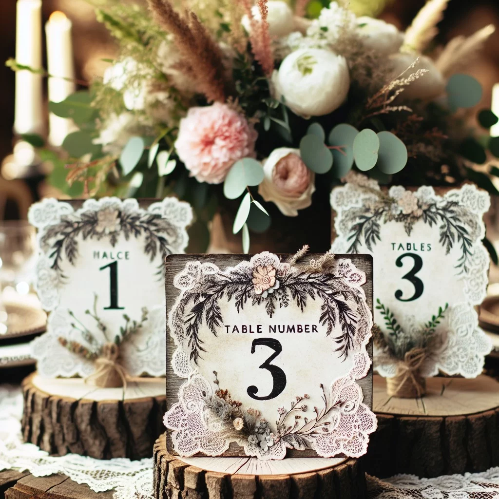 rustic wedding table number chalkboard labels