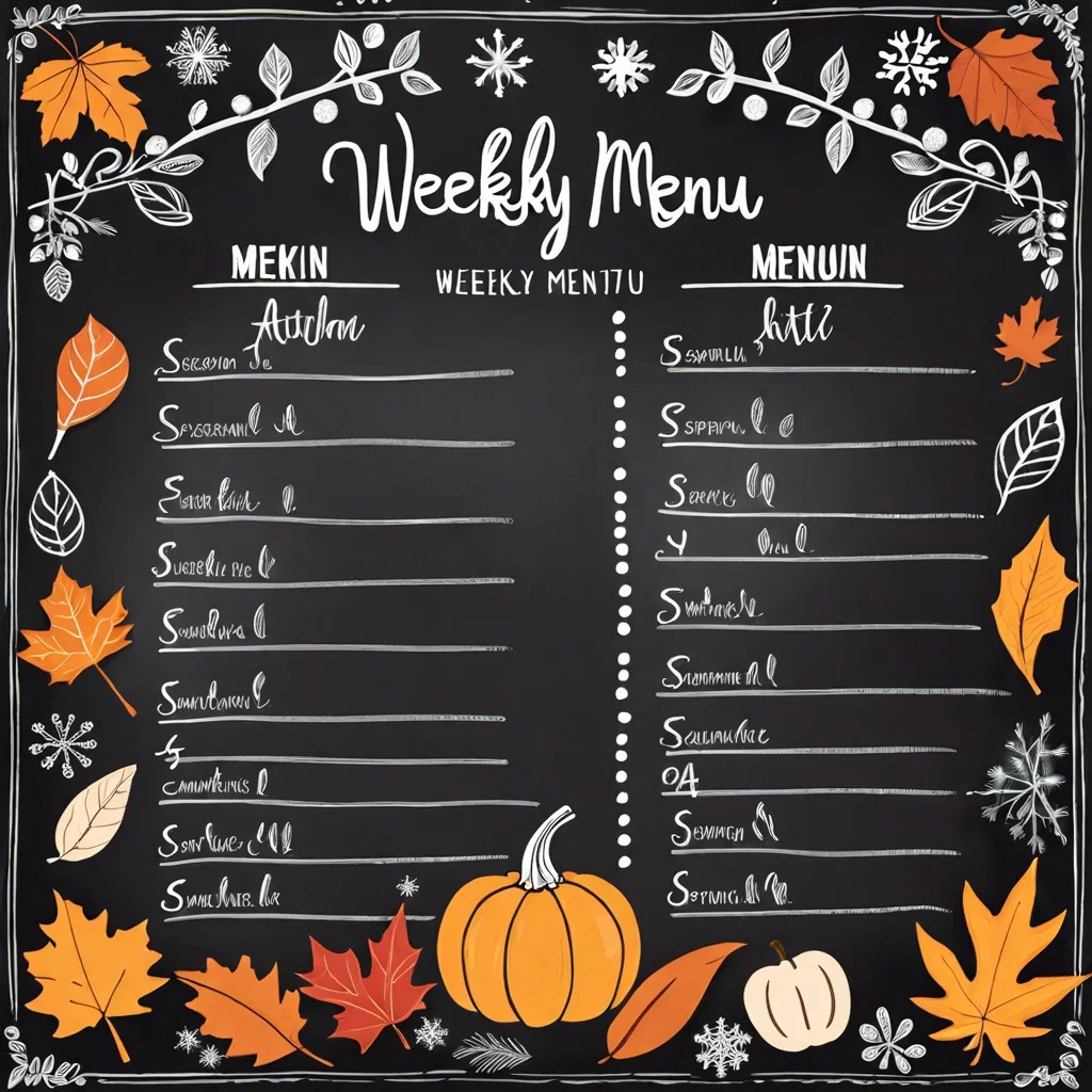 seasonal decoration chalkboard menu