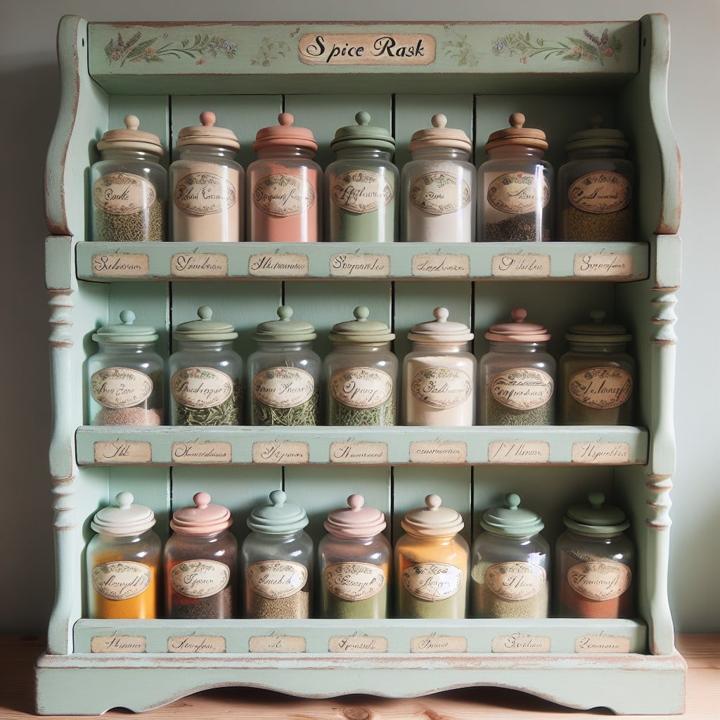 spice rack revamp with chalk paint