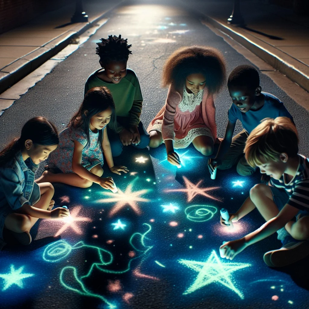 spray chalk glow in the dark stars