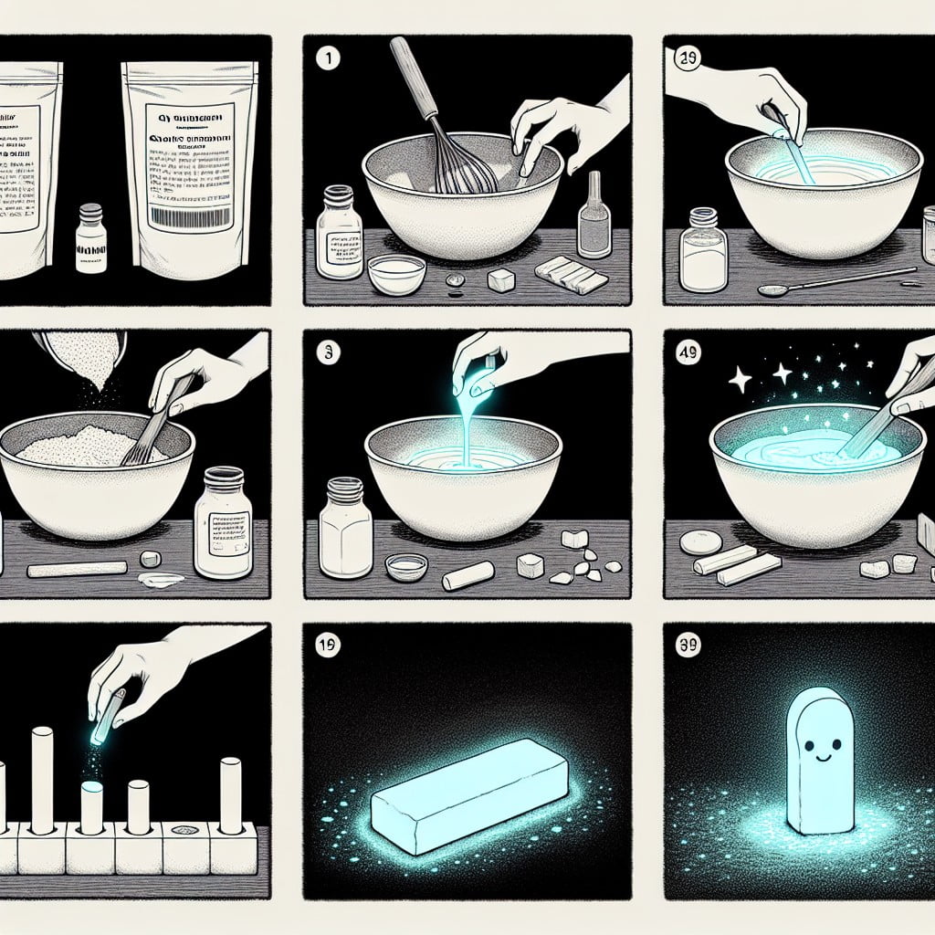 step by step process to make glow in the dark chalk