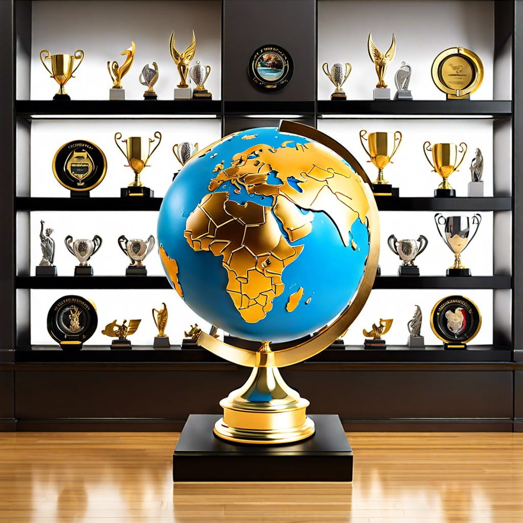 themed trophy globe display
