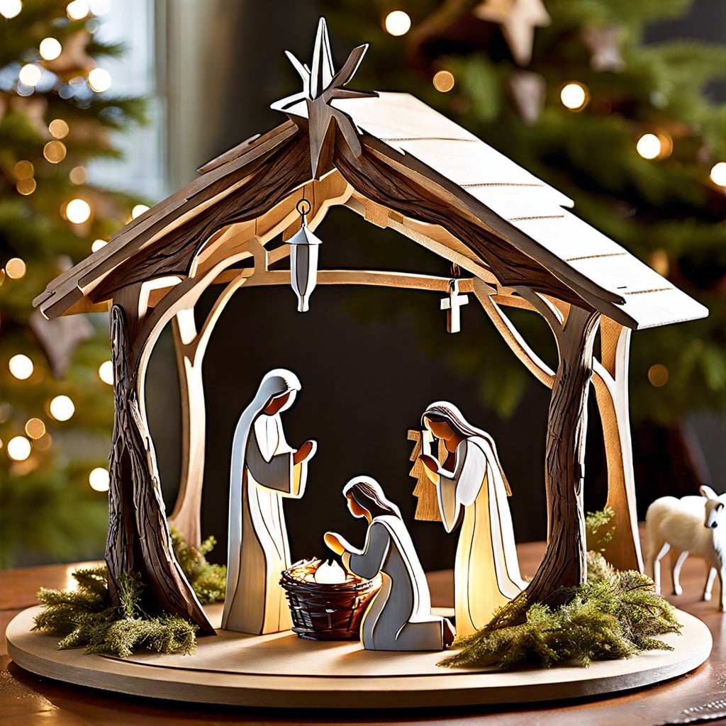 three dimensional willow tree nativity stand