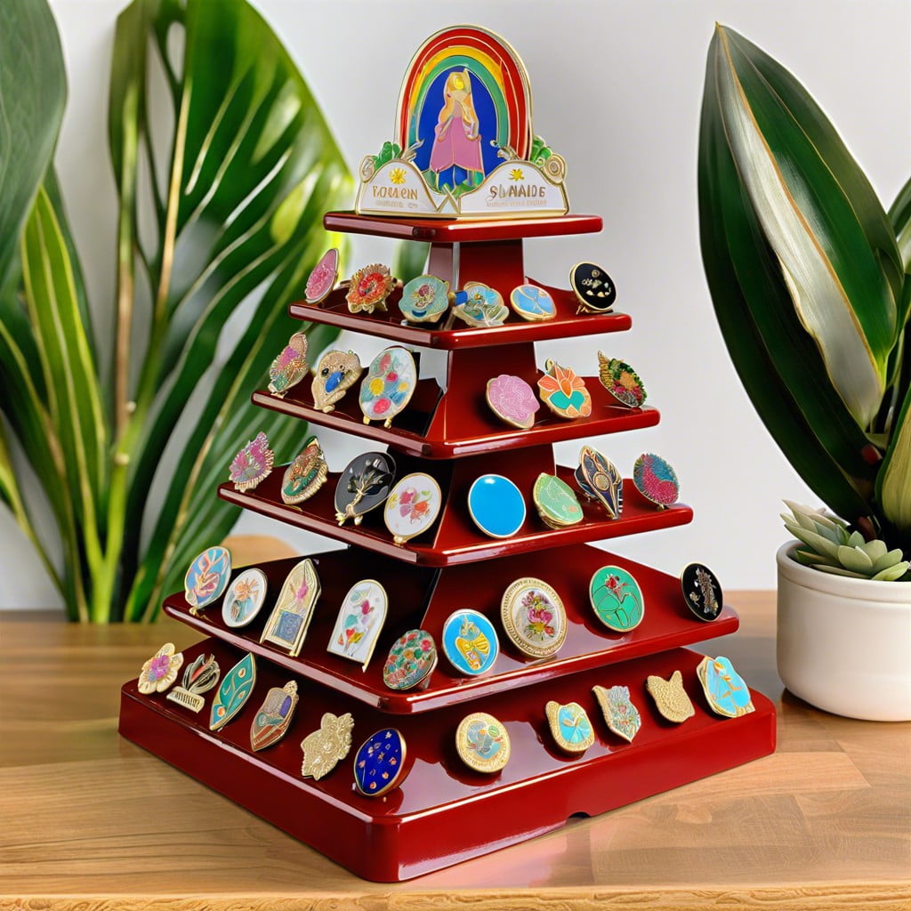 tiered pin display stand