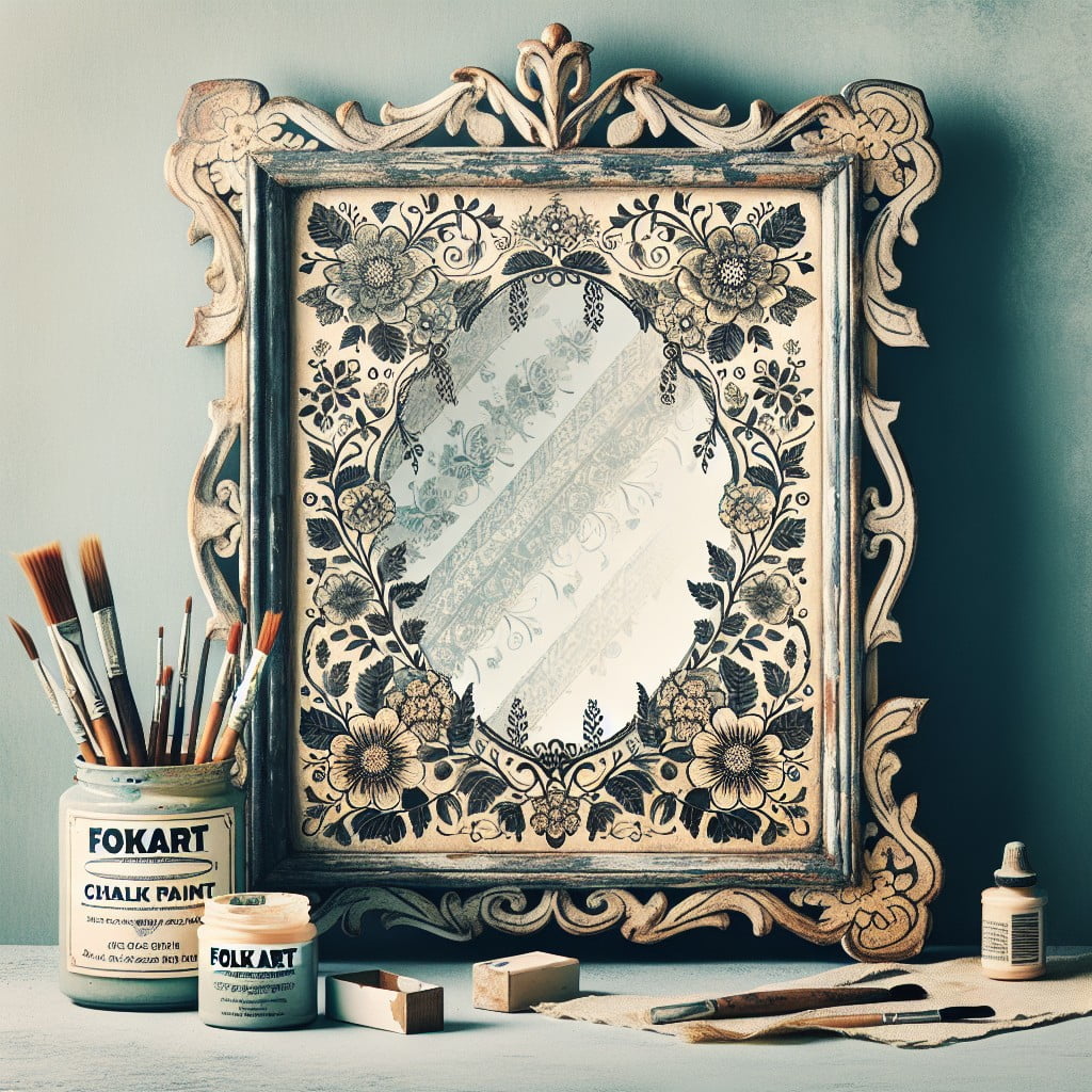 transformed mirror a folkart chalk paint project