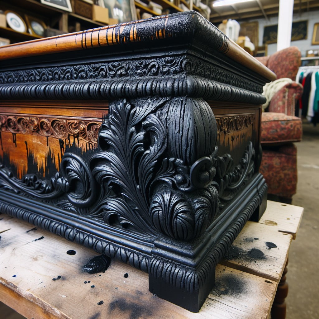 transforming thrift store furniture with black chalk paint