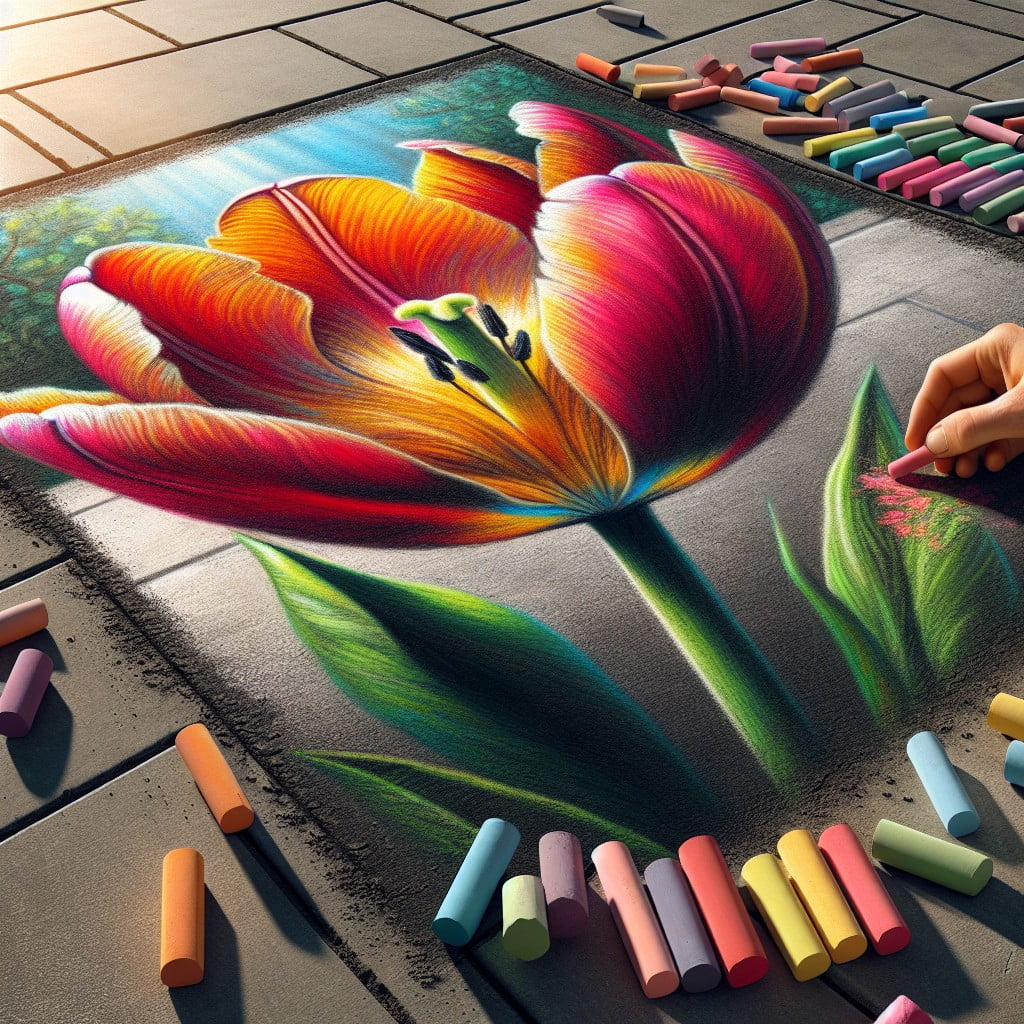 tutorial on creating chalk art tulips