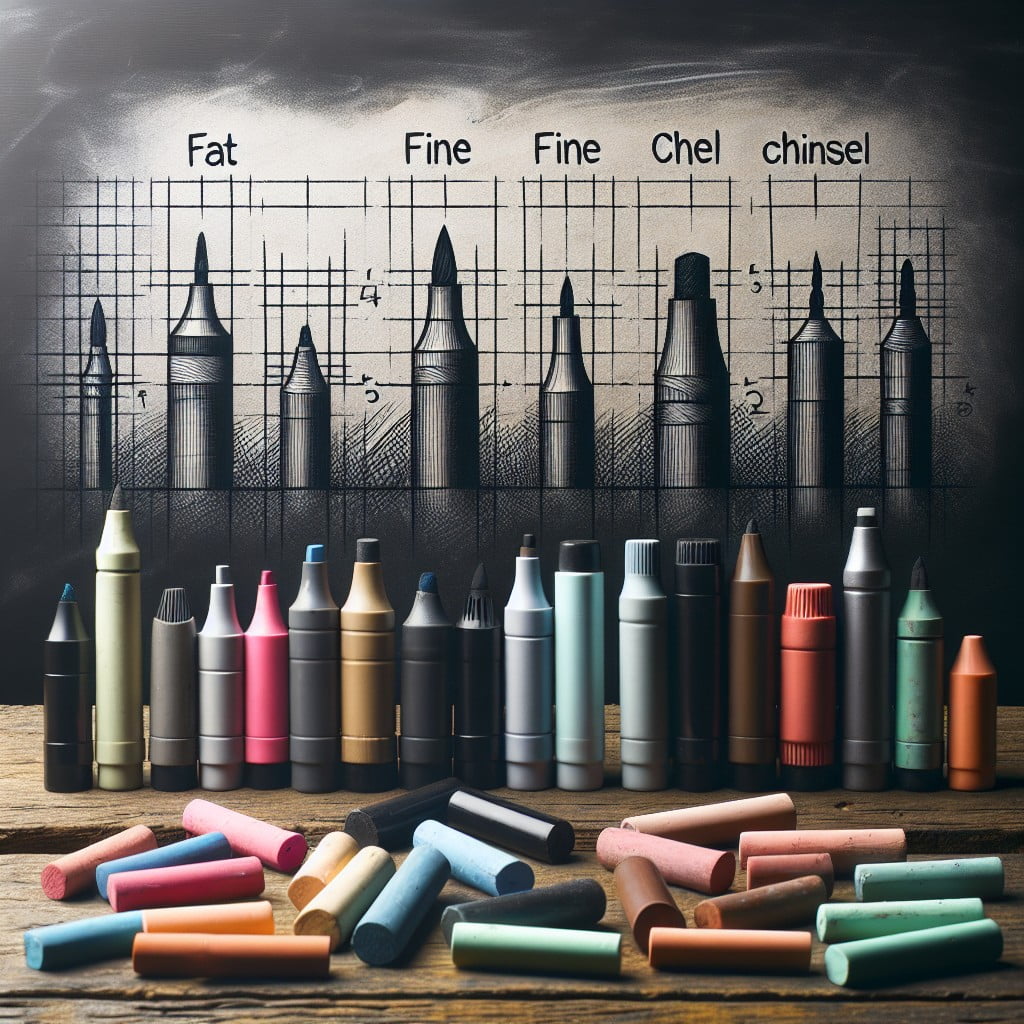 types of chalk markers and their tips