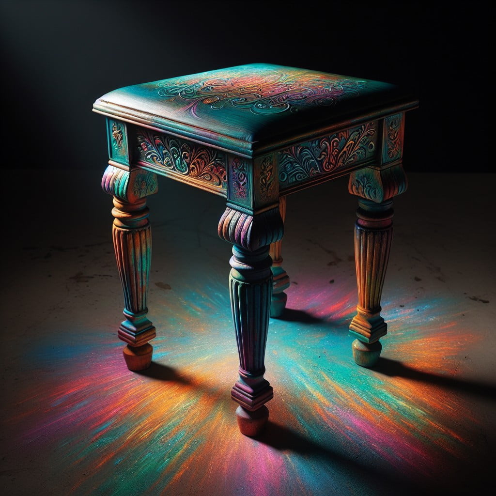 upcycle an old piano stool with vibrant chalk paint