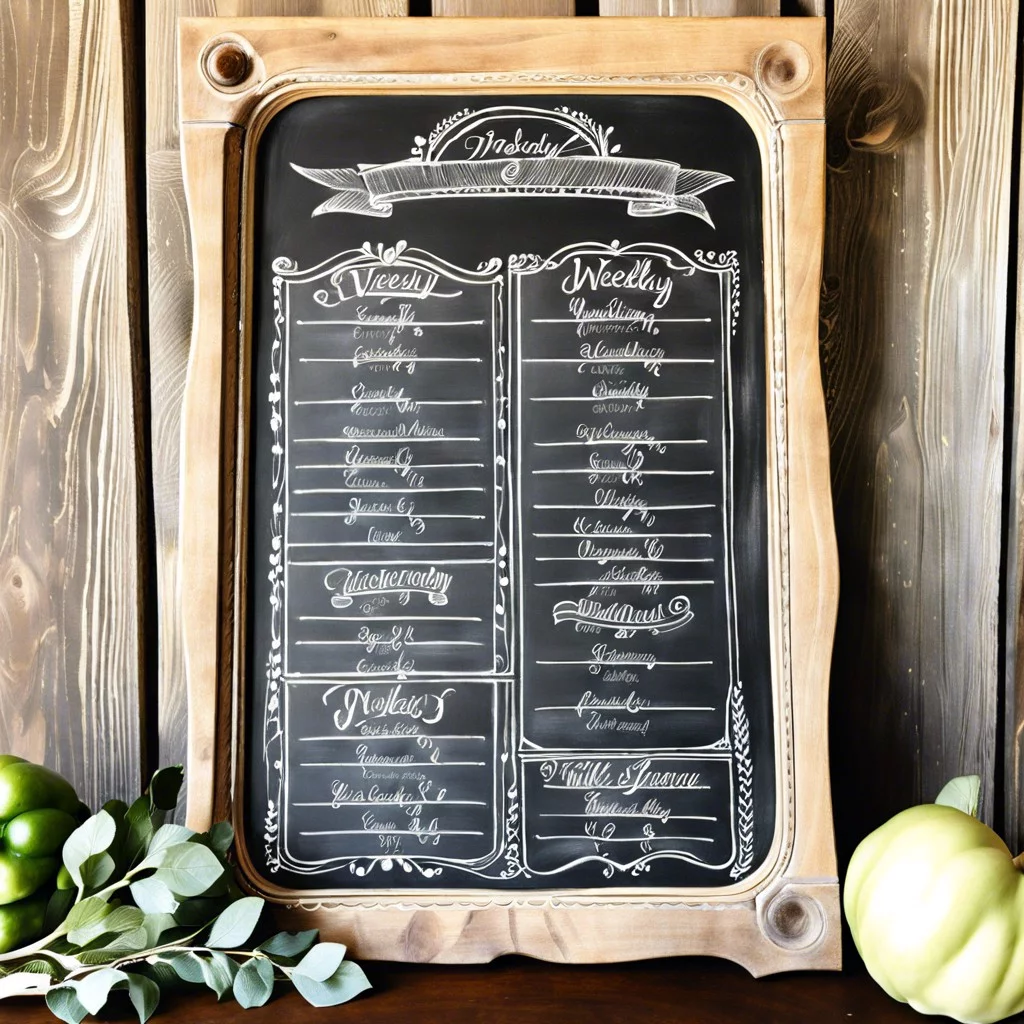 use calligraphy on chalkboard menu
