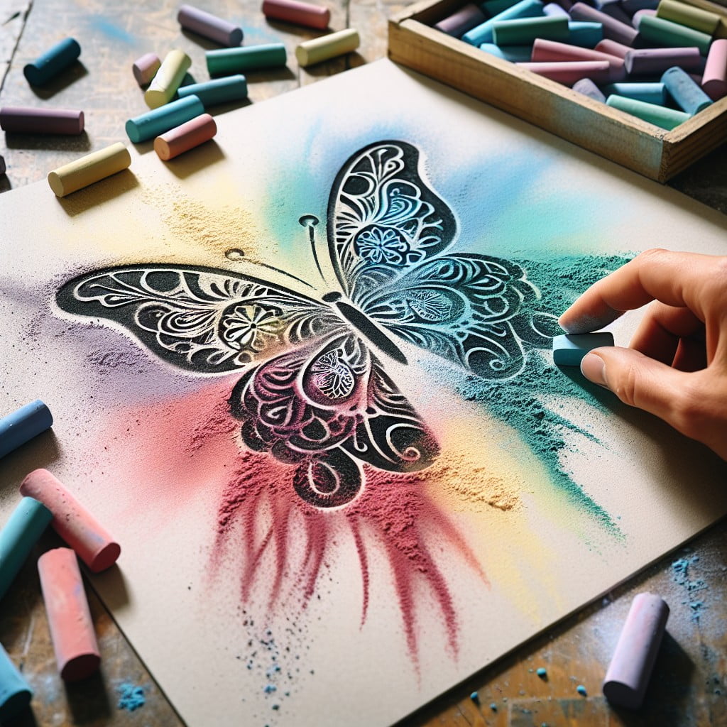 use chalk art butterfly stencils for a quick diy