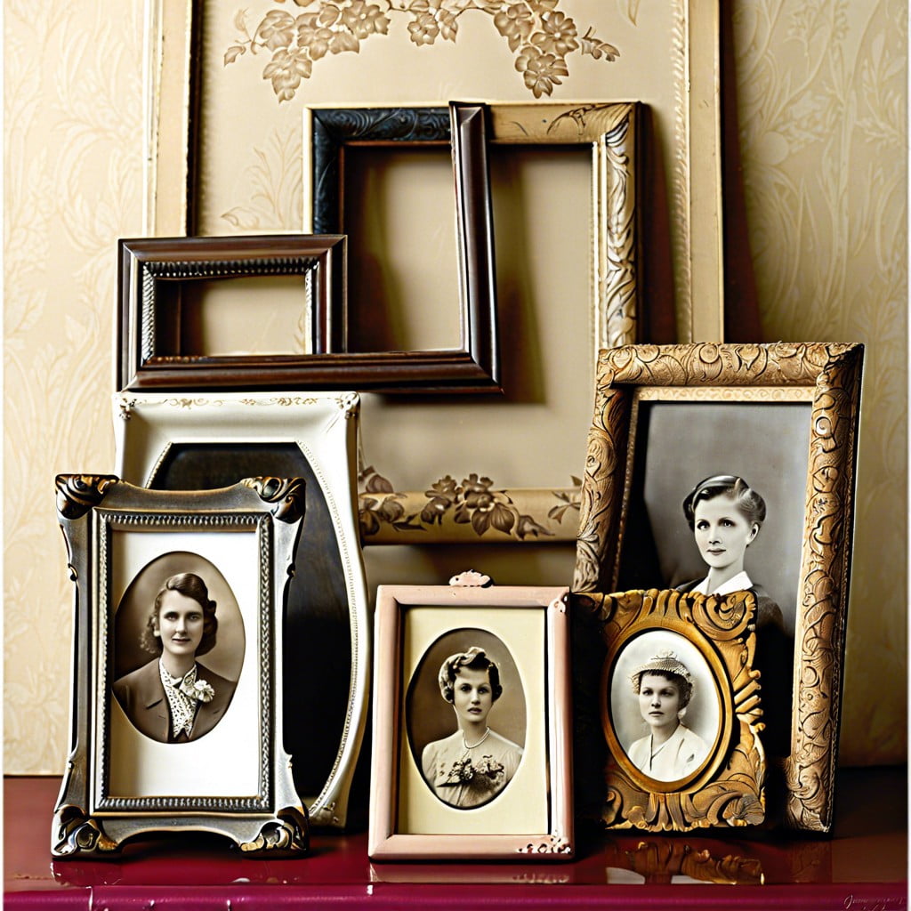 use old picture frames as price tag holders