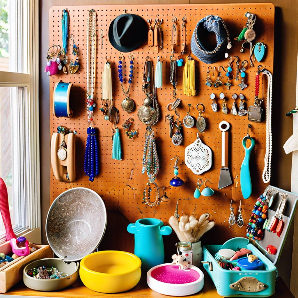 use pegboards to hang smaller items