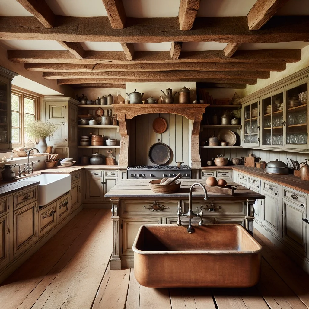 using brown chalk paint for a rustic kitchen makeover