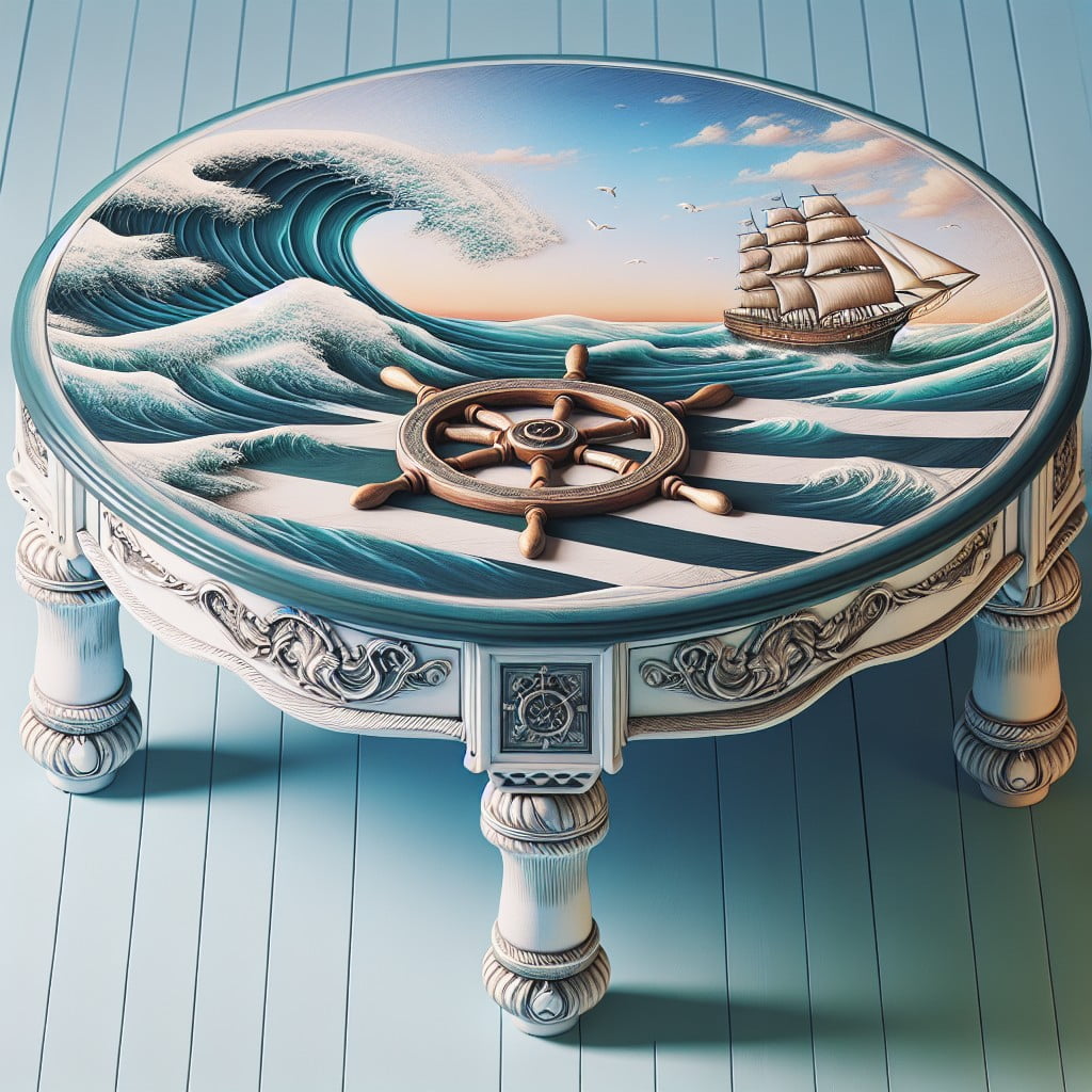 using chalk paint to recreate the nautical vibes of a coffee table