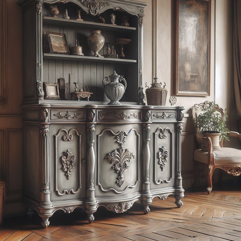 using gray chalk paint to create vintage charm