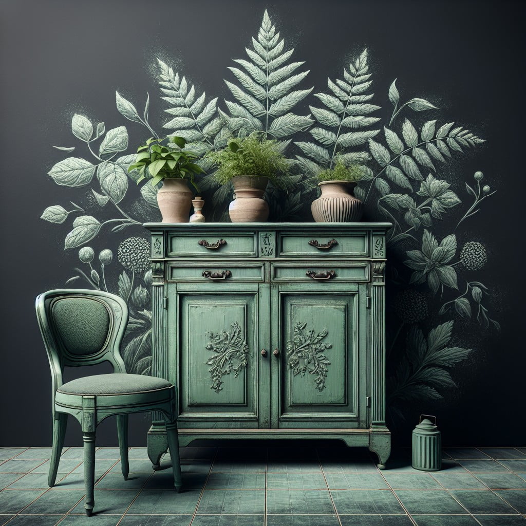 vintage aesthetic with antique green chalk paint