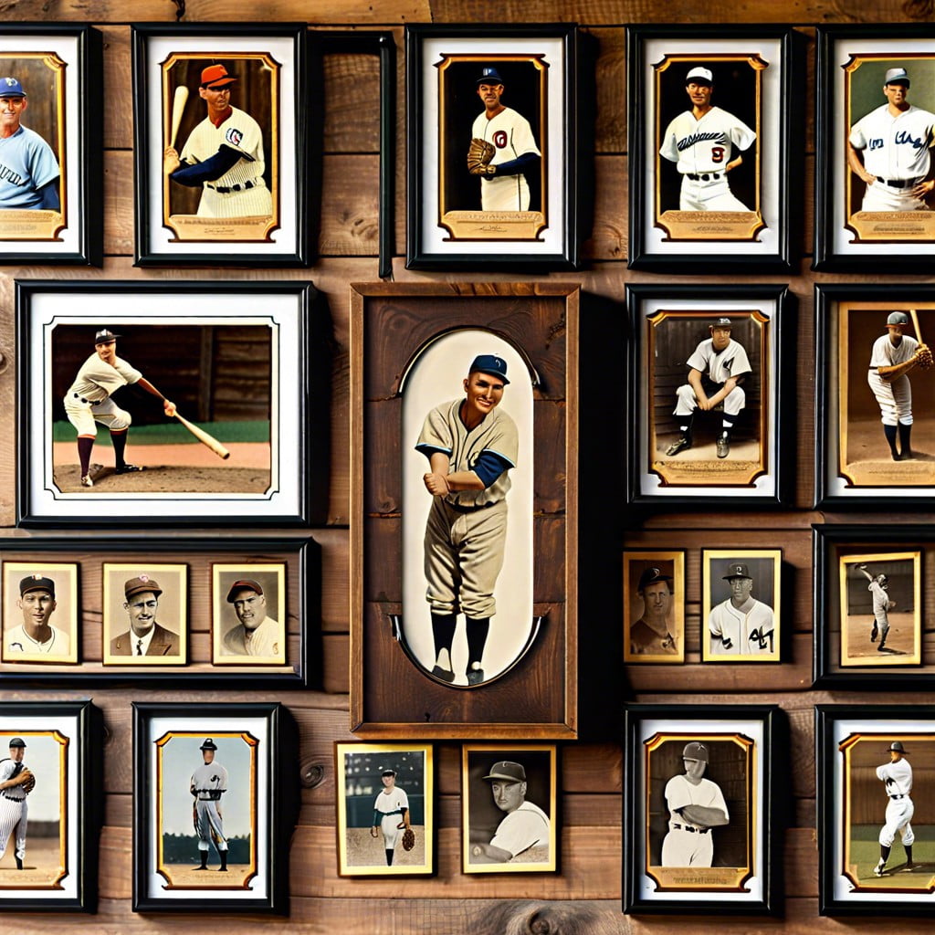 vintage baseball card floating frames