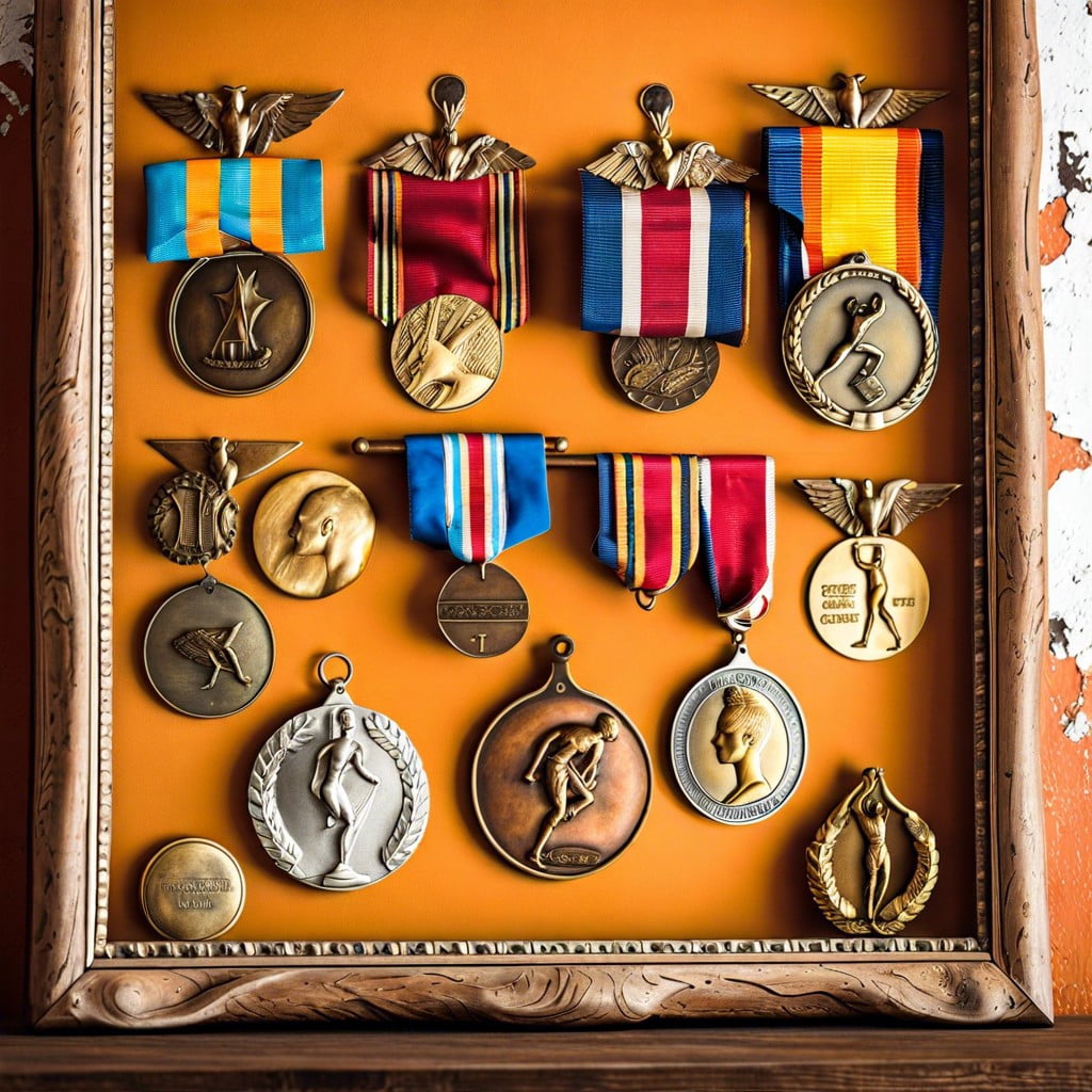 vintage frame medal display