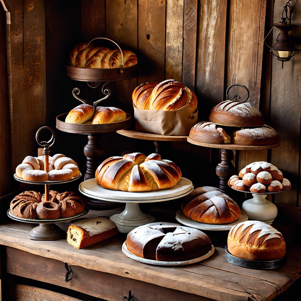 vintage styled bakery displays
