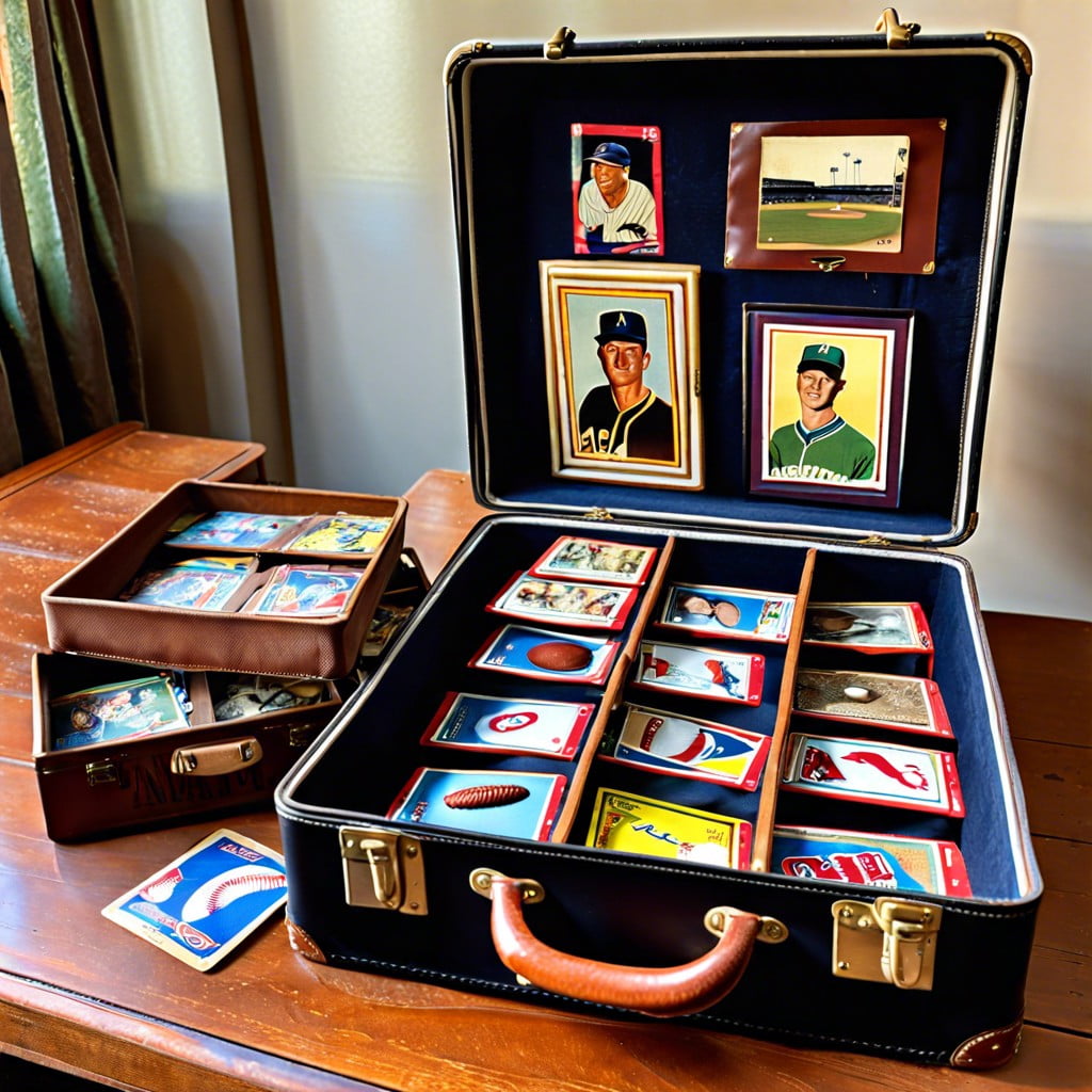 vintage suitcase card display