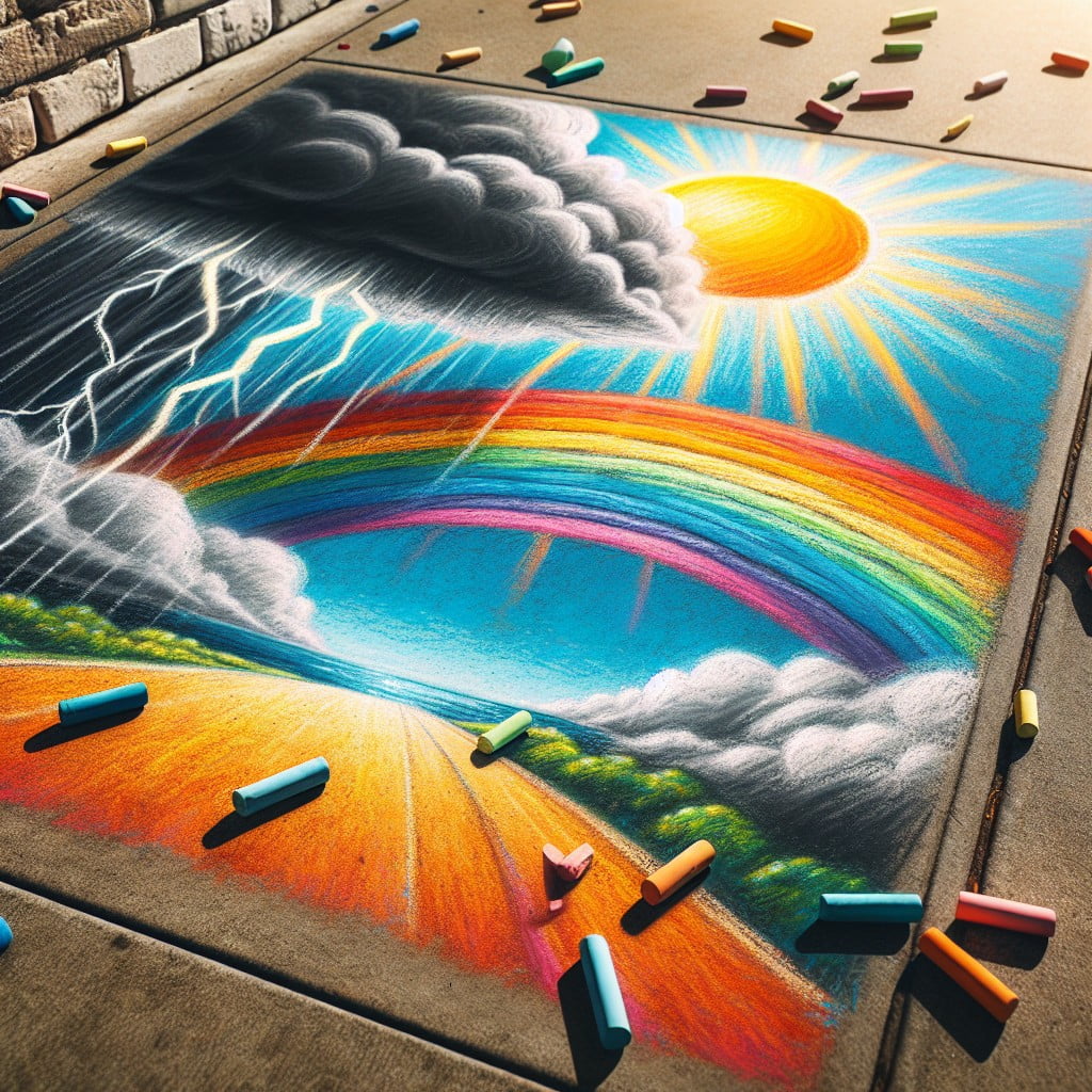 weather themed art draw sunny skies rainbows or thunderstorms depending on the weather