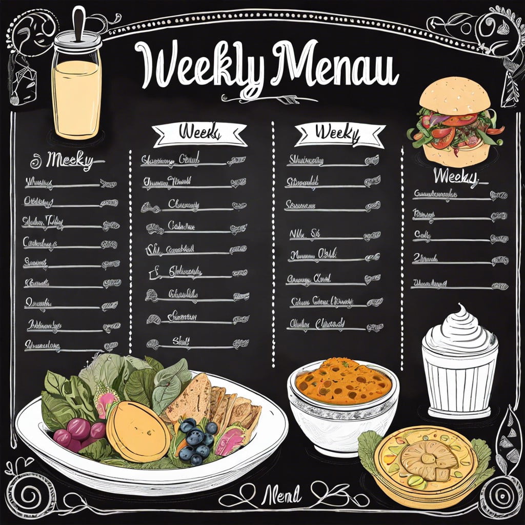 weekly theme based menu board