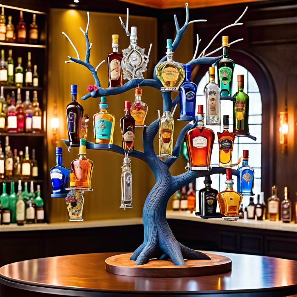 whimsical liquor bottle tree