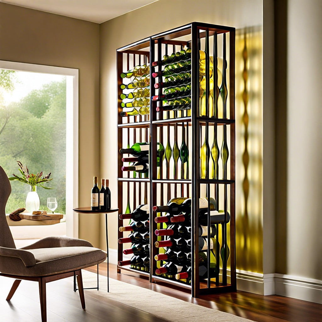 wine bottles as a room divider idea