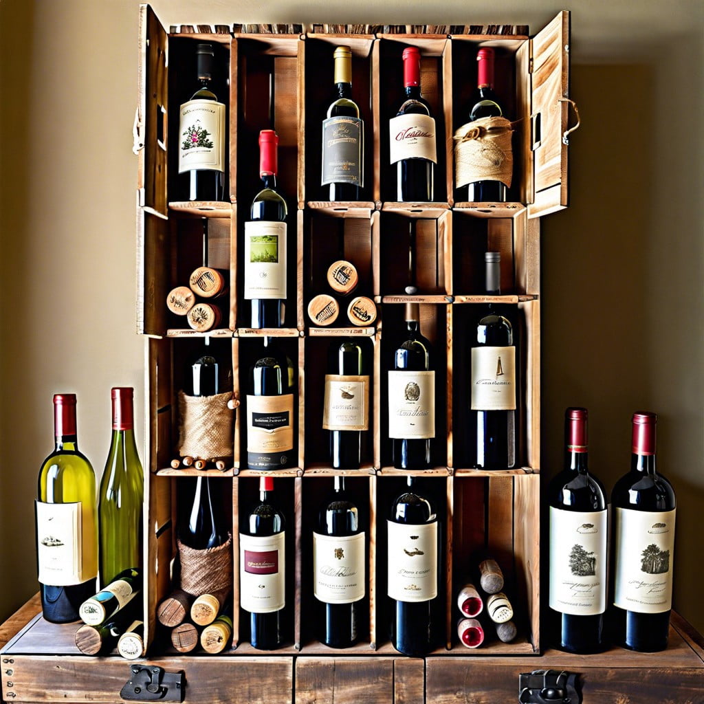 wine crate storage repurpose idea