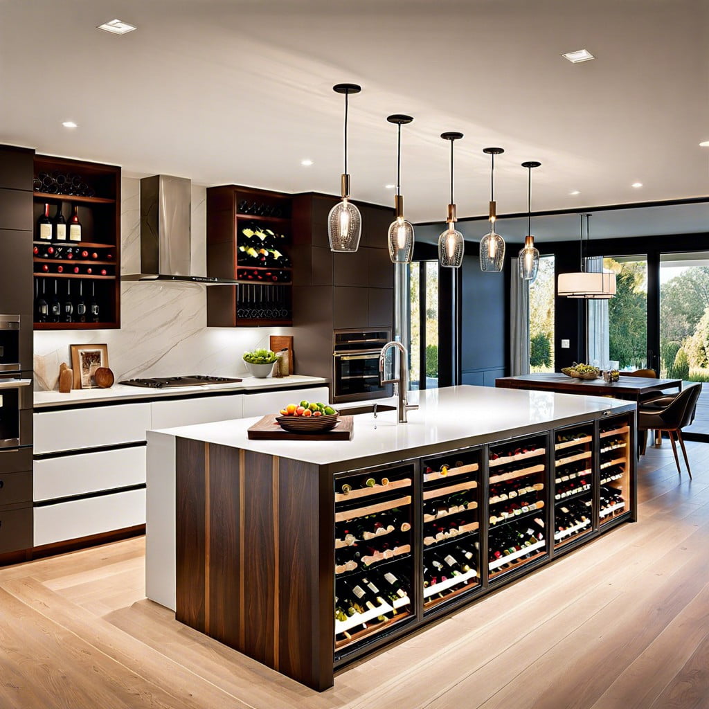 wine display in kitchen island concepts