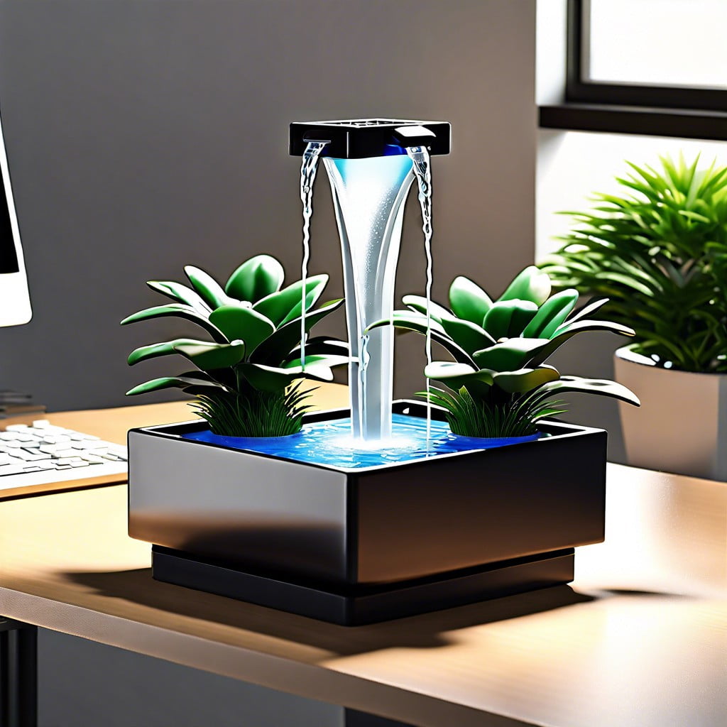 add a desktop fountain for a calming ambiance