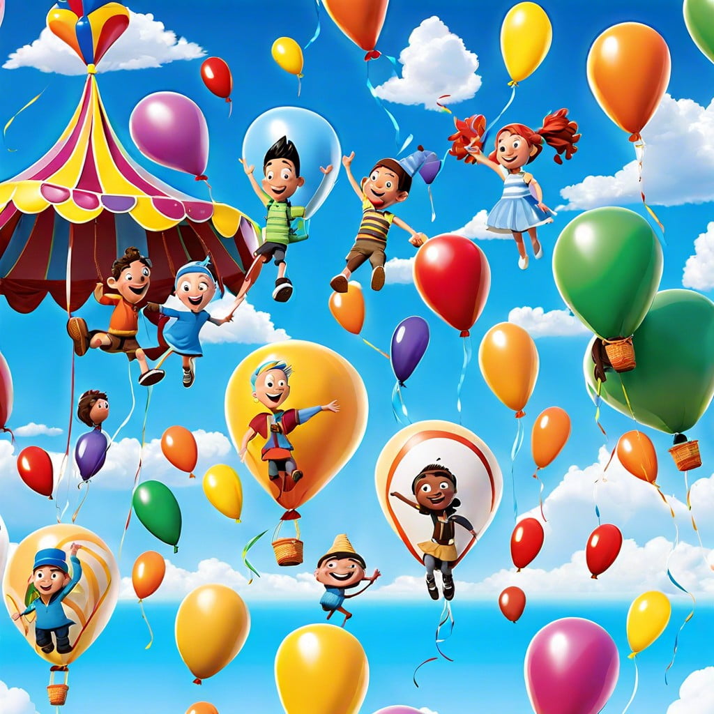 animated character balloons for themed childrens parties
