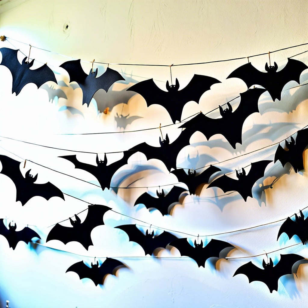 bat garland cut bats from black construction paper string together with twine