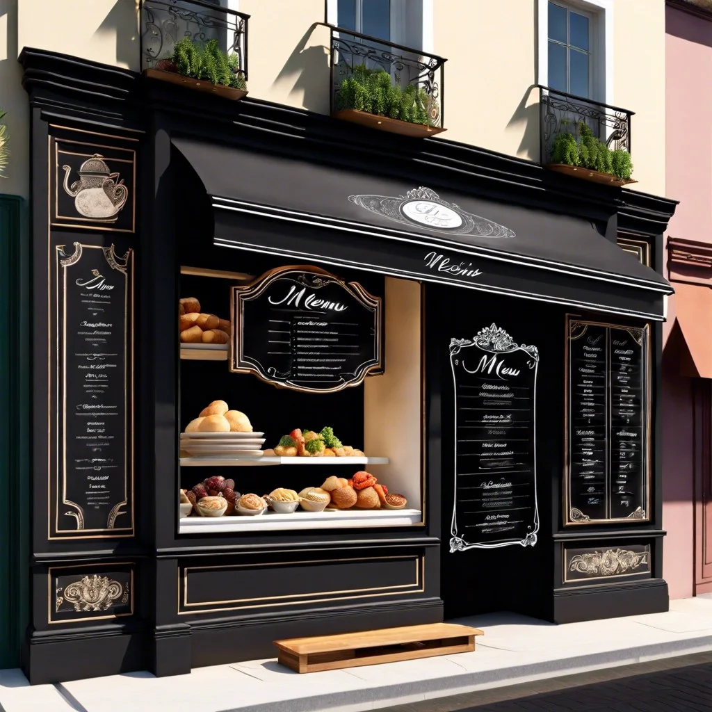 boutique menu displays