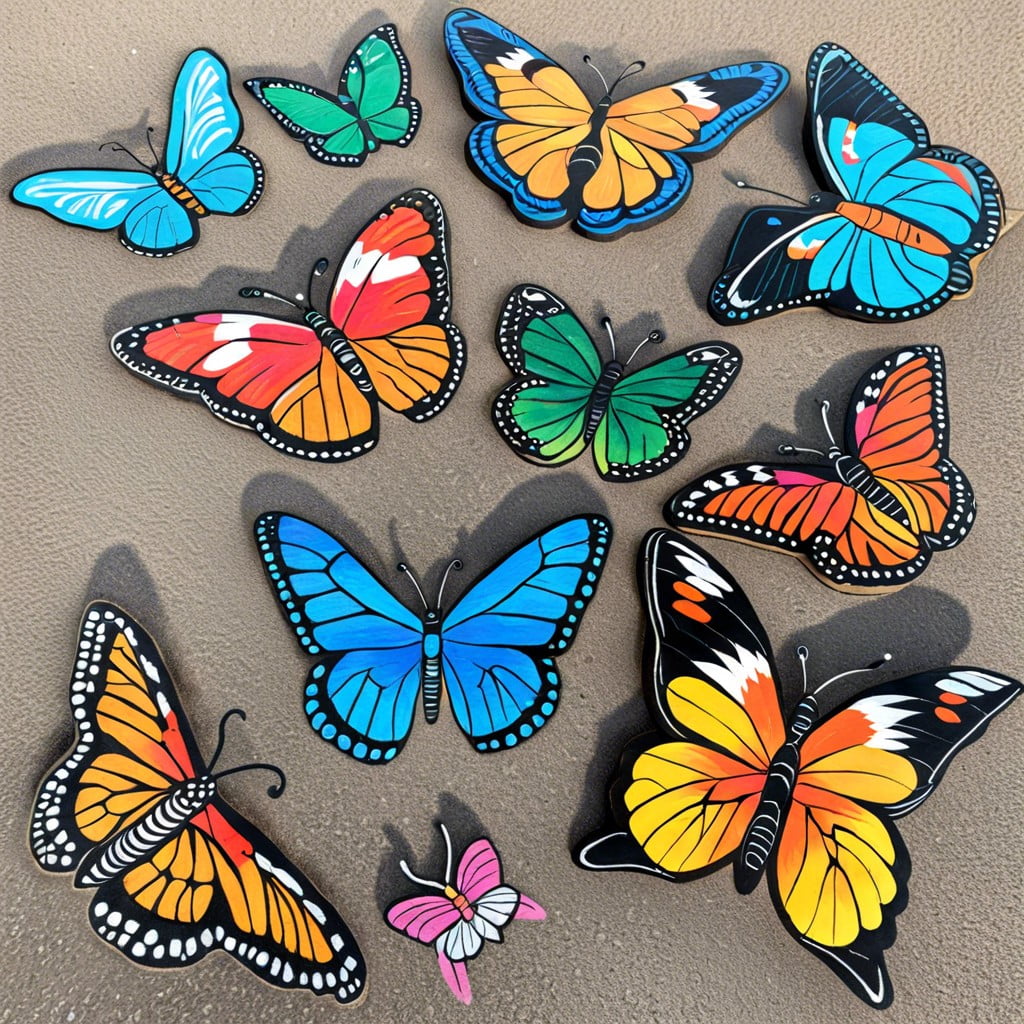 butterflies around the world highlight different countries with their native butterflies in chalk art