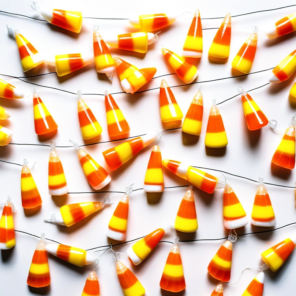 candy corn garland string real candy corn onto fishing line