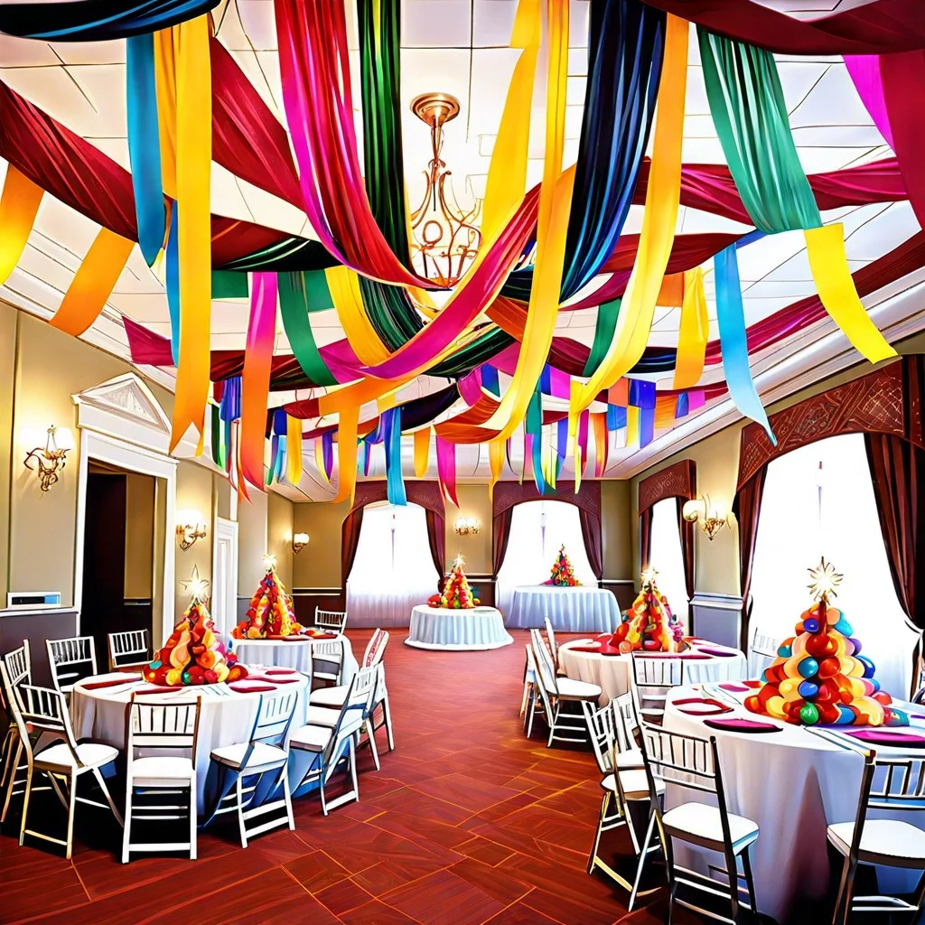 ceiling draped ribbon canopy