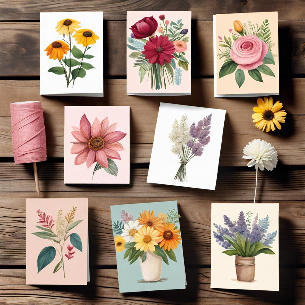 chalk floral greeting cards