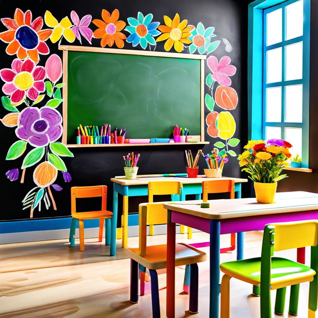 chalk flower classroom decor